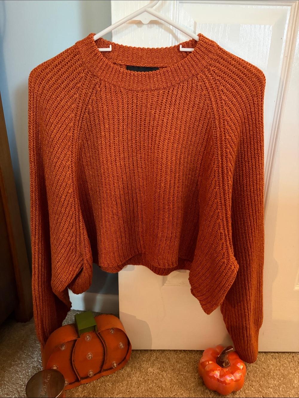 Fall dark orange cropped sweater from Grey Bandit (size medium) Cotton Candy LA
